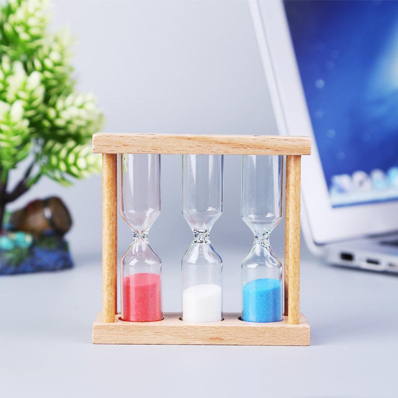 1/3/5 Minutes Wood Frame Hourglass Sandglass Sand Clock Timer Random Color