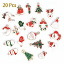 20Pcs Mixed DIY Craft Xmas Tree Hanging Christmas Charms Set Bracelet Pendant