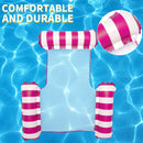 Swimming Pool Float Hammock Multi-Purpose Inflatable Lounge Bed (Rose Red) Newly
