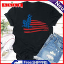 Independence Day Print Flag Tea T-Shirt (Black XL)