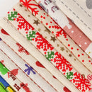 Festival Decor Christmas Fabric Snow Santa Clause Cotton Cloth Xmas Printed
