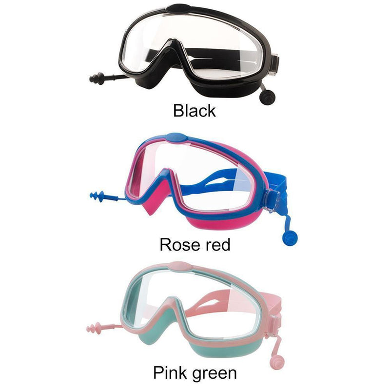 2PcsChildren Swimming Goggles w/ Earbuds Anti Fog Swimming Glasses