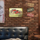 Motorcycle Sheet Metal Drawing Metal Painting Tin Wall Home Poster Bedroom Sign