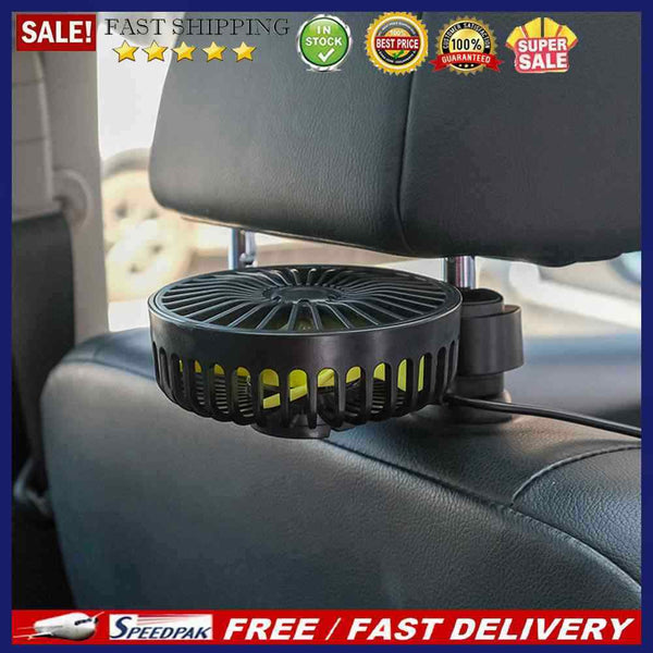 5V 1A USB Car Fan for Back Seat Headrest 3 Speeds Auto Summer Air Circulator