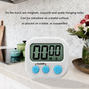LCD Digital Timer Magnetic Kitchen Countdown Alarm Clock with Stand (White)
