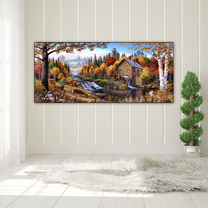 Woods Oil Paint By Numbers Kits Canvas Picture Wall Art DIY Craft Decor Hat