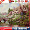 Frameless Oil Paint By Numbers Cottage Country DIY Canvas Picture Craft Kit