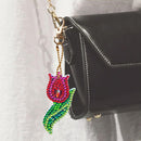 5pcs DIY Full Drill Special Shaped Diamond Painting Flower Key Ring Ornamen
