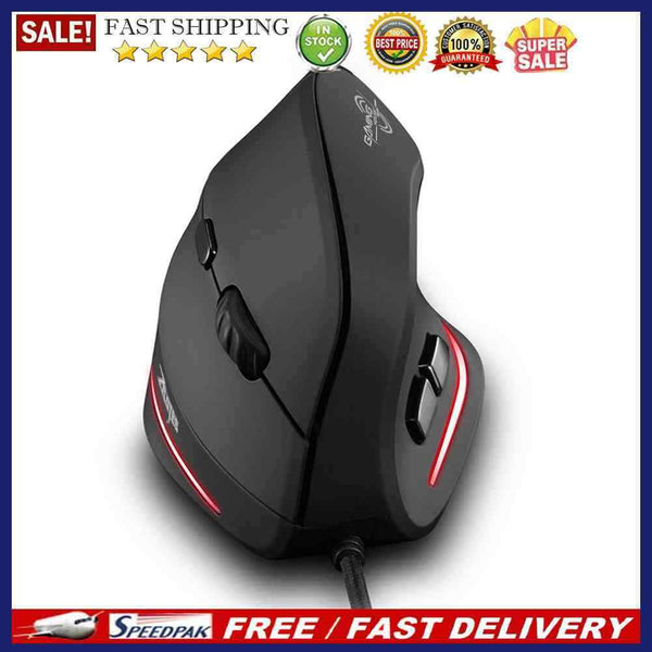 ZELOTES T20 Wired Vertical Rechargeable Ergonomic 3200 DPI USB Optical Mouse