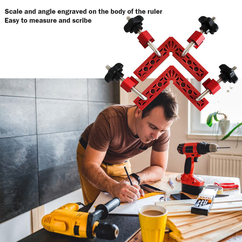90 Degrees Carpenter Woodworking Square Corner Clamp Right Angle Ruler (D) Newly