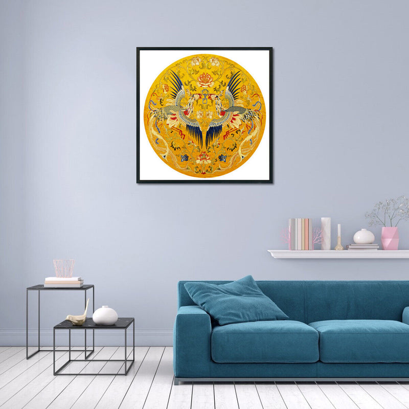 Stamped Cross Stitch Kit Flying Phoenixes Embroidery Canvas 11CT Needlework Set