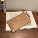 Women Fashion PU Leather Solid Color Clutch Business Female Zipper Satchel Bag