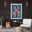 Hand Painted Artwork DIY Cross Flowers Painting By Numbers Kit Picture Craft