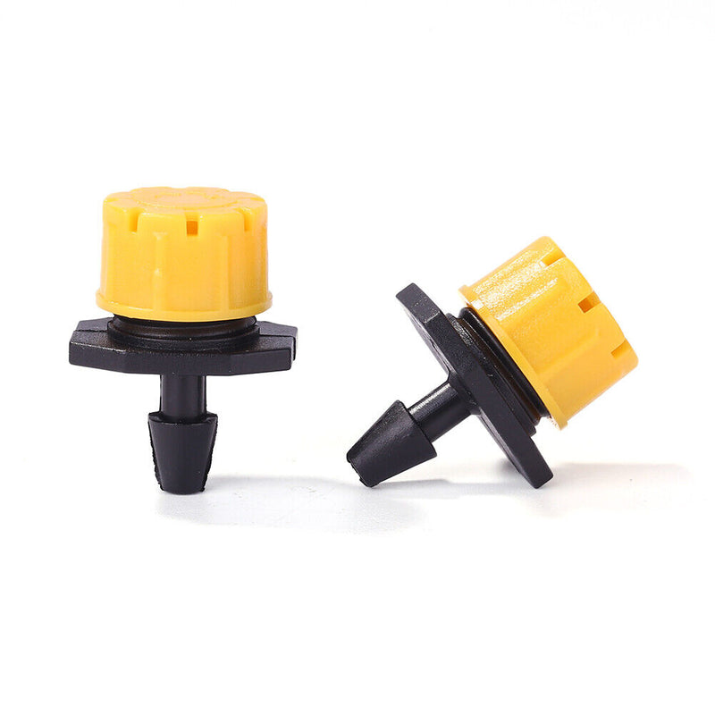100pcs Adjustable Water Dropper Irrigation Hose Drip Head (Yellow)