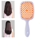 Wide Teeth Air Cushion Comb Scalp Massage Salon Hair Brush (White Orange) Newly