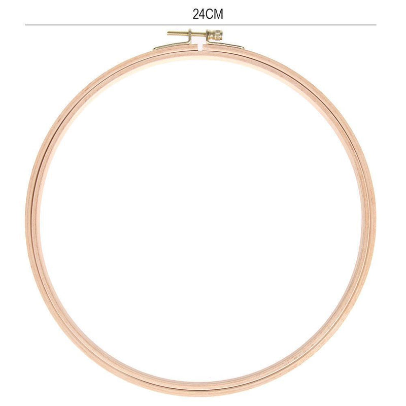 DIY Wooden Cross Stitch Frame Needlework Hoop Ring Embroidery Tool(24cm) Newly