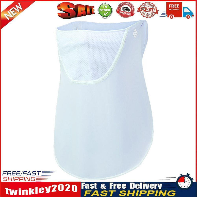 Ice Silk Hanging Ear Face Neck Scarf UV Protection Gaiter Bandana (Blue) Newly