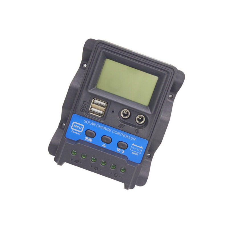 12V/24V PWM LCD Auto Solar Charger Controller w/ Light Time Control (30A) Newly