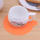 Circular Anti-skid Silicone Drink Coaster Placemats for Table Mats(Orange)
