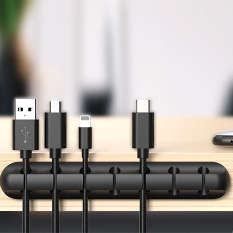 Silicone USB Cable Winder Tidy Management Clips Holder for Mouse Headphone