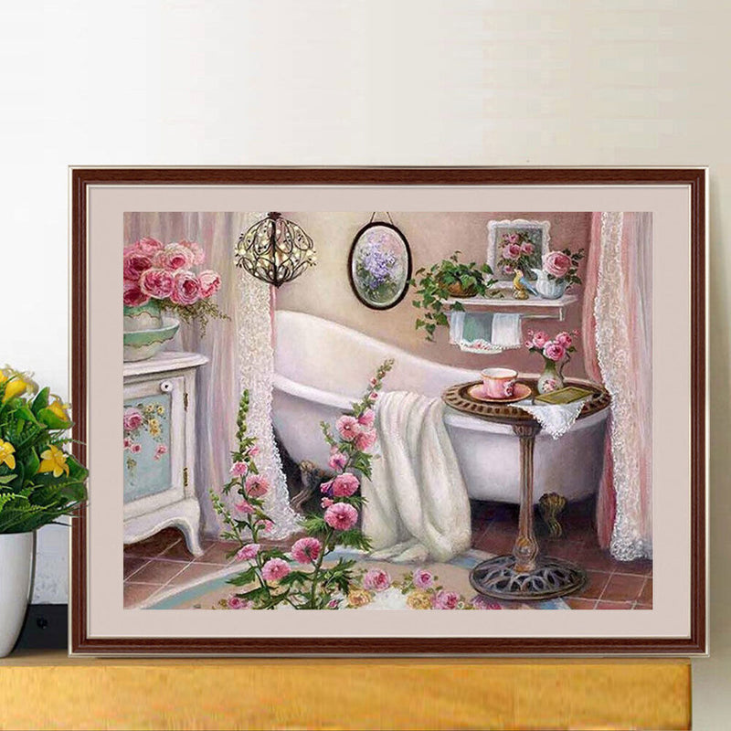 Bathtub Abstract 5D DIY Full Diamond Square Rhinestone for Room Decoration