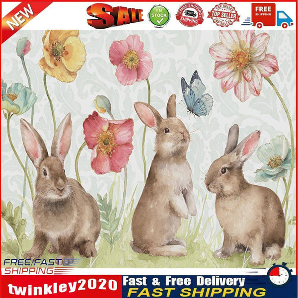 Paint By Numbers for Beginner Rabbit and Flower DIY Acrylic Painting Kit Newly