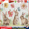 Paint By Numbers for Beginner Rabbit and Flower DIY Acrylic Painting Kit Newly