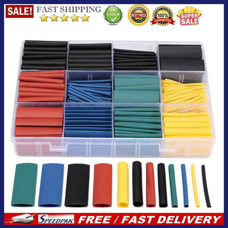 530pcs Heat Shrink Tubing Insulation Shrinkable Tube Assortment Electronic