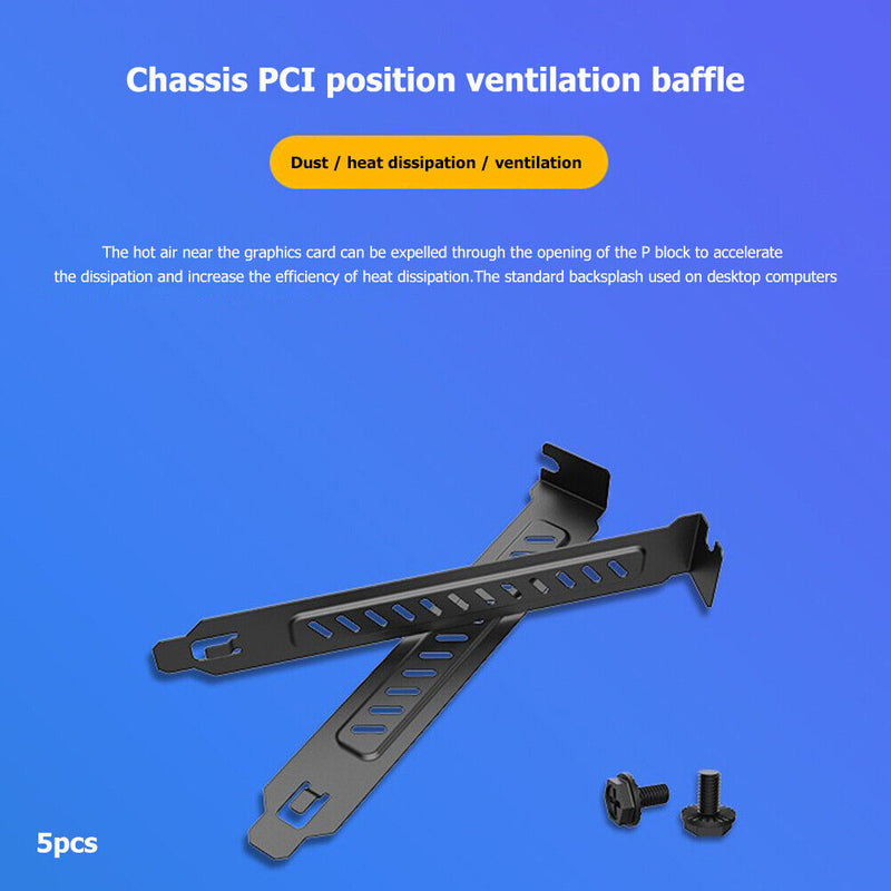 5pcs Heat Dissipation PCI Baffle Expansion Slot Cover Plate for Computer PC