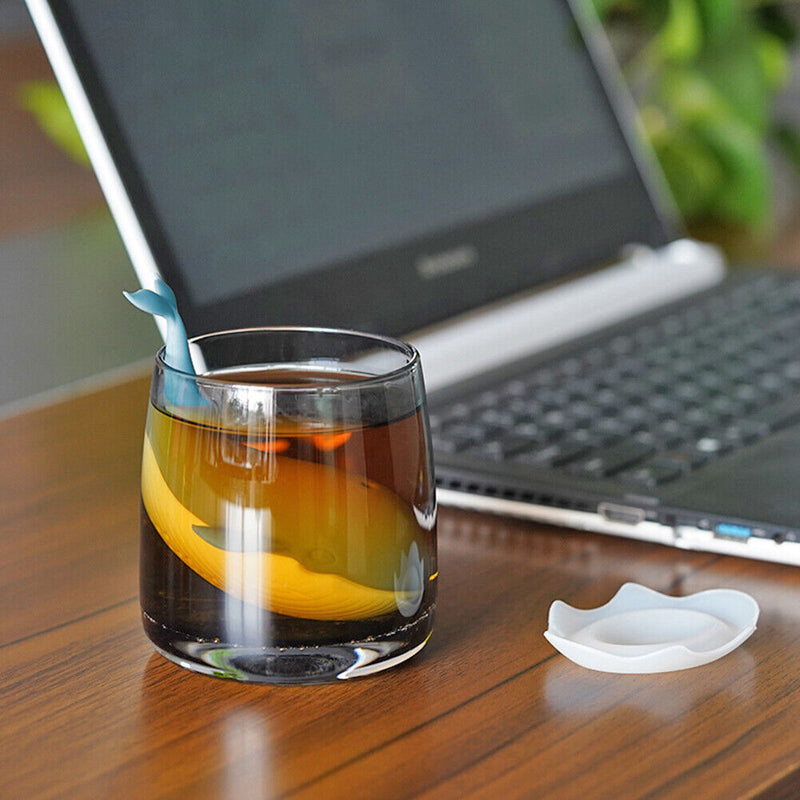 Reusable Whale Shaped Tea Strainer Kitchen Silicone Coffee Filter Infuser Newly