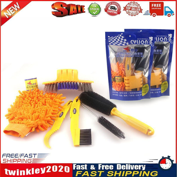 Bicycle cleaing Tool kits Chain Cleaner+tire Brushes+Bike Cleaning gloves Newly