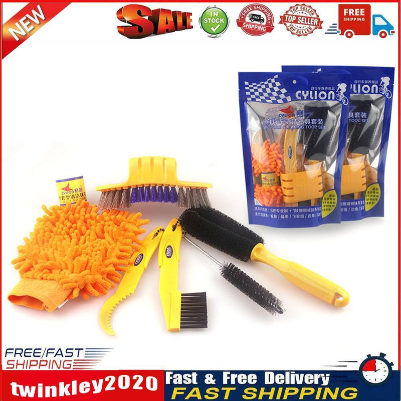 Bicycle cleaing Tool kits Chain Cleaner+tire Brushes+Bike Cleaning gloves Newly