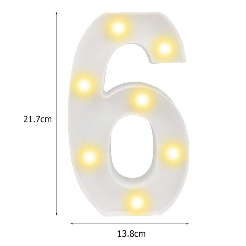 Digital Number LED Symbol Sign Night Light for Wedding Party Birthday (6) Newly