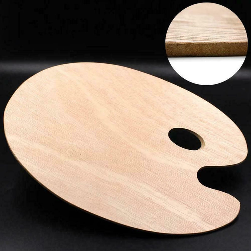 20*30cm Wooden Band With Oval Color Palette Art Painting Board Color Mixer K6D3