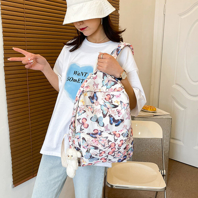 Fashion Backpack with Pendant Laptop Rucksack Large Capacity for Outdoor Camping