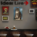 Retro Sitting Cat Metal Plate Painting for Bar Pub Tin Plaques Wall Sign Newly