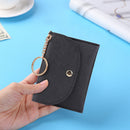 Fashion Leather Women Wallet Multi-slots Keychain Card Holder Coin Clutch Pur