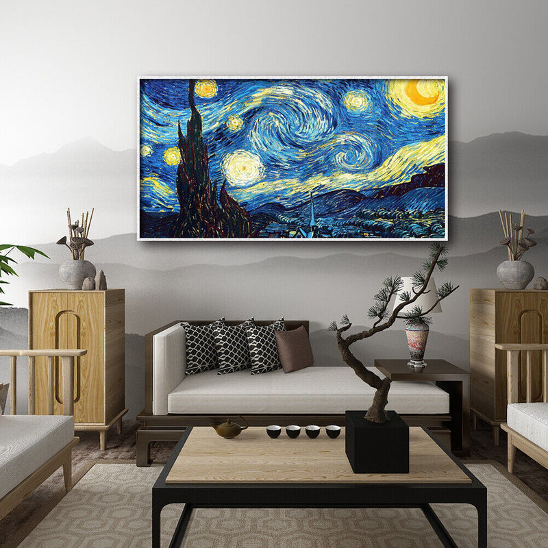 Mosaic Picture Starry Sky Round Diamond Painting Cross Stitch Rhinestone Cr
