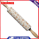 Wooden Christmas Gift Embossed Rolling Pins Embossing Baking Cookies Cookie