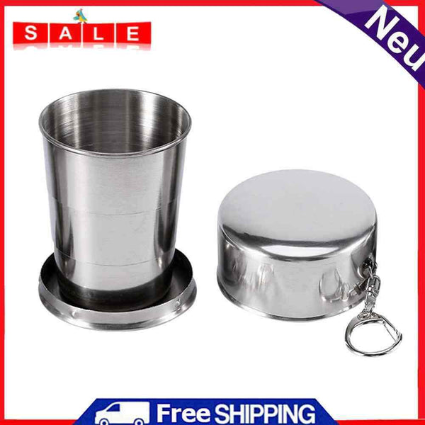 Stainless Steel Foldable Cup Outdoor Camping Travel Portable Teacup (150ml)