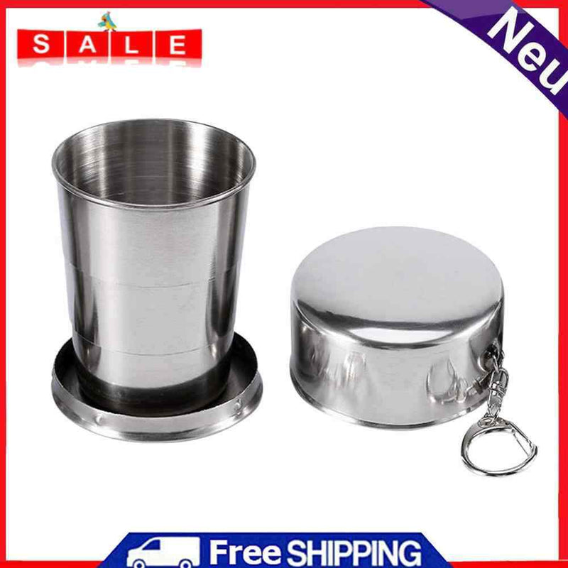 Stainless Steel Foldable Cup Outdoor Camping Travel Portable Teacup (150ml)