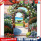Garden Landscape Frameless DIY Oil Paint by Numbers Kit Handpainted Artwork