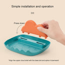 Silicone Utensil Rest with Drip Pad Cloud Rack with Pot Lid Holder (Orange)