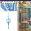 Decorative String Curtain Beads Wall Panel Fringe Room Door Window Blue