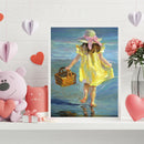 40x50cm Colorful DIY Paint By Number Kit Girl Sea Home Hanging Art Decoration
