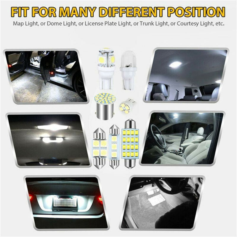Door Plates ETC Inside Bulb Kit Combo LED Car Interior Light License Plate Lamp