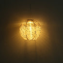3pcs LED Round Solar Lantern Printed Waterproof Hanging Decor (Green Leaf) Newly