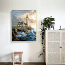 5D DIY Seaside Lighthouse Full Square Diamond Painting Mosaic Picture Decor Kit