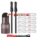 One Step Brow Stamp Stencil Brush Hairline Contour Powder (Dark Brown Set) Newly