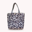 Daily Corduroy Bento Handbag Women Animal Lunch Storage Bag (Grey Leopard)
